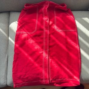 Moon River red midi skirt